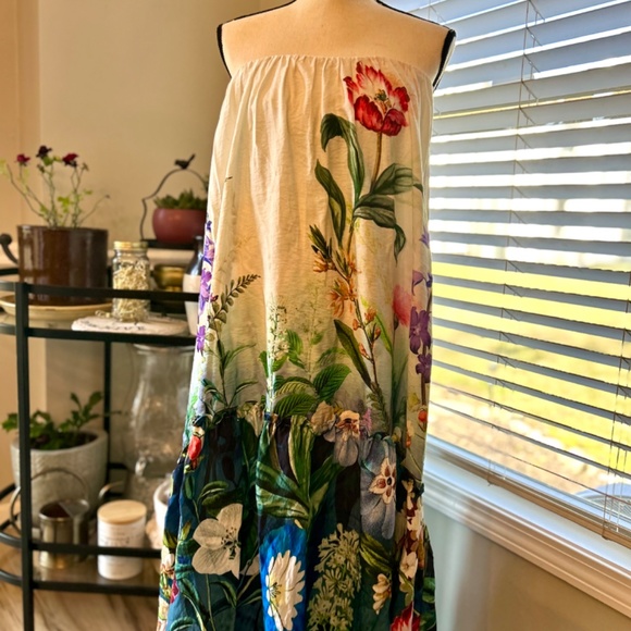 ANTHROPOLOGIE Strapless Maxi Dress, Ivory Floral, NWT! - Picture 10 of 14